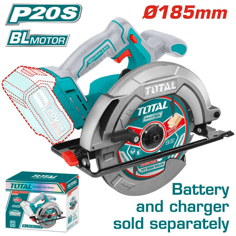 Total Cordless Circular Saw - (185mm, 20V)