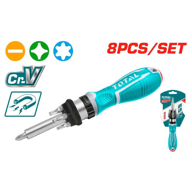 Total Ratchet Screwdriver Set - 8 Piece