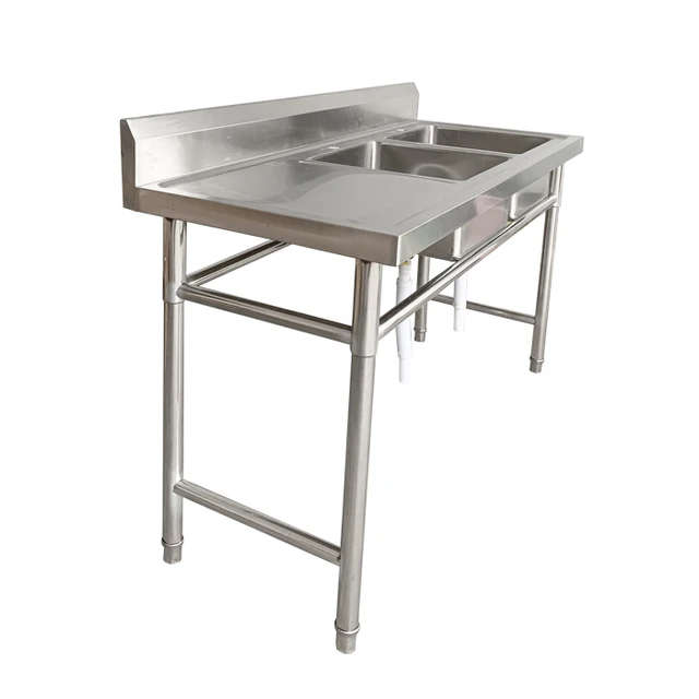 Double Bowl Sink - 1700mm x 700mm x 900mm High - RHS Work Area