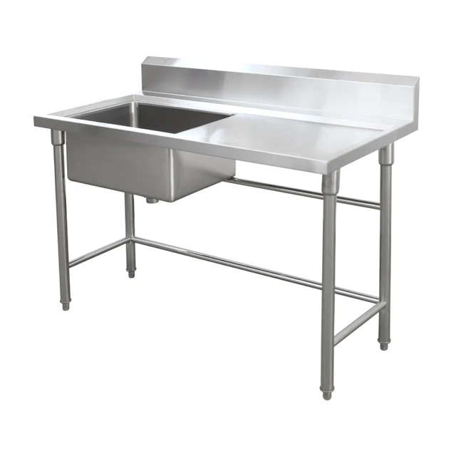 Single Bowl Prep Sink - 1700mm x 700mm x 900mm High  - RHS Work Area