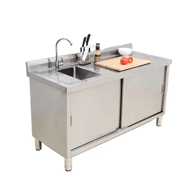 Single Bowl Sink Cabinet - 1500mm x 700mm x 900mmH -  RHS WORK AREA