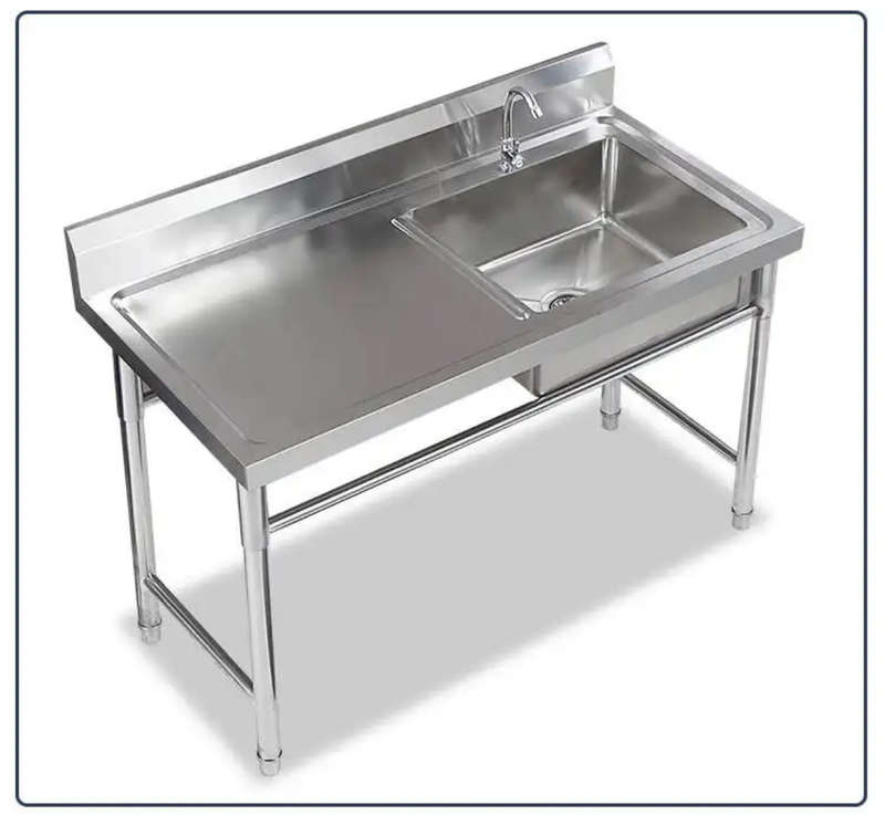 Single Bowl Prep Sink - 1350mm x 700mm x 900mm High - LHS Work Area