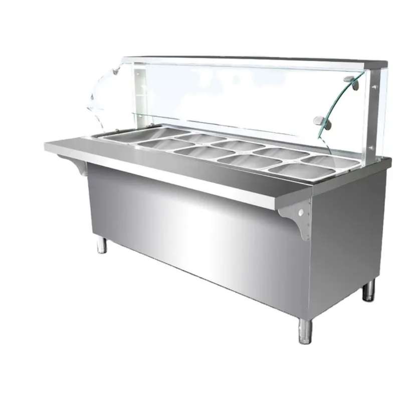 GLASS COVER COMMERCIAL BAIN MARIE FOOD WARMER 3 DIVISION - 1220mm x 700mm x 900mmH