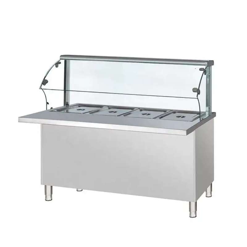 GLASS COVER COMMERCIAL BAIN MARIE FOOD WARMER 3 DIVISION - 1220mm x 700mm x 900mmH