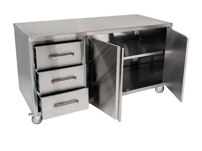 Stainless Steel Drawer Service Counter With Storage - 1800mm x 700mm x 900mmH
