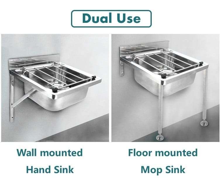 Commercial Stainless Steel Wall Mounted / Floor Mounted Dual Use Cleaner's Sink, Janitor Sink, Ut...