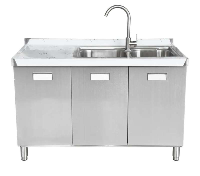 Double Bowl Sink Cabinet - 1700mm x 700mm x 900mmH -  LHS WORK AREA