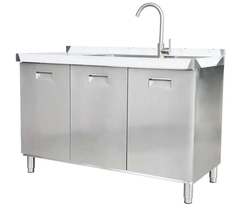 Double Bowl Sink Cabinet - 1700mm x 700mm x 900mmH -  LHS WORK AREA