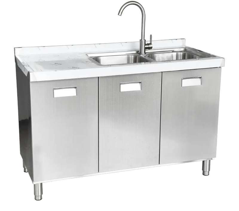 Double Bowl Sink Cabinet - 1700mm x 700mm x 900mmH -  LHS WORK AREA