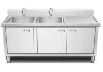 Double Bowl Sink Cabinet - 1700mm x 700mm x 900mmH -  RHS WORK AREA