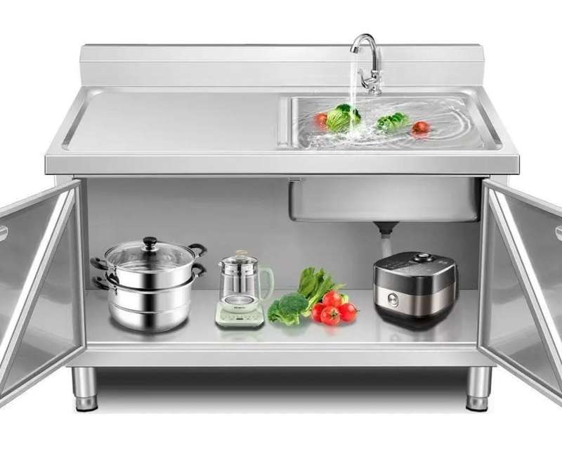 Single Bowl Sink Cabinet - 1700mm x 700mm x 900mmH - LHS Work Area