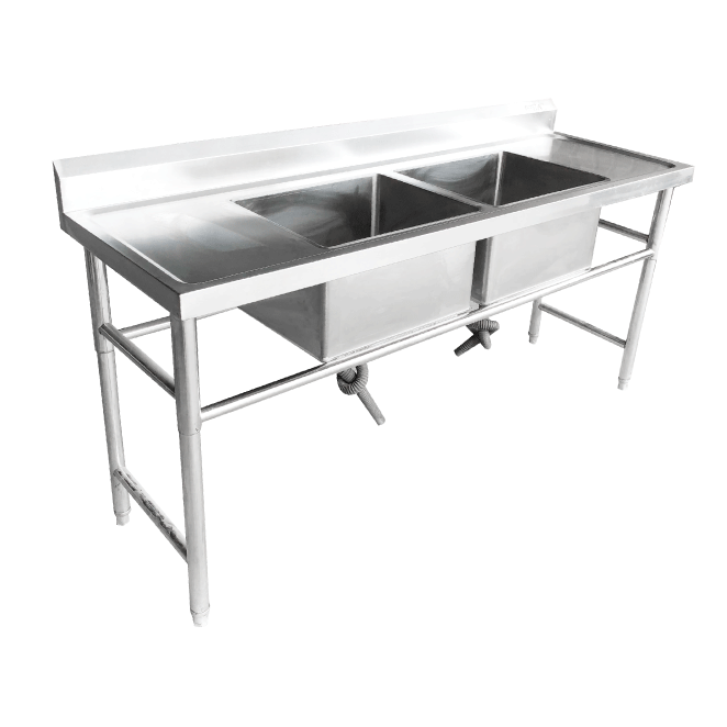 Double Bowl Sink  -  1700mm x 650mm x 900mm High - LHS & RHS  Work Area