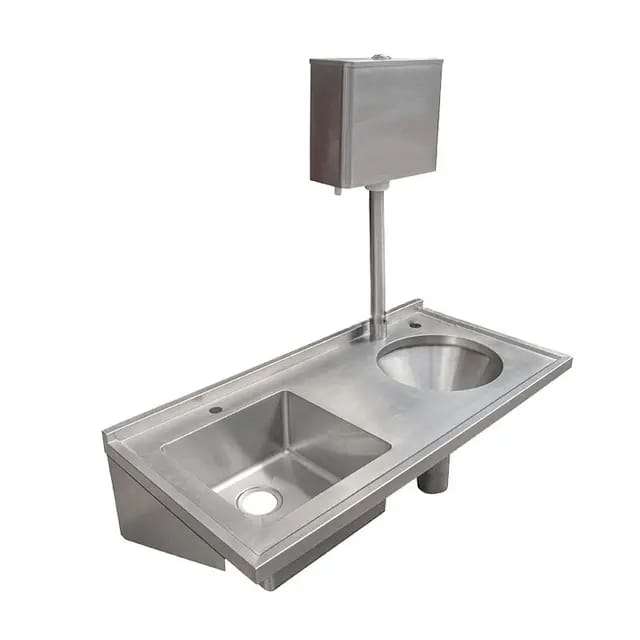 Combination Sluice Sink With Slop Hopper and Drain Board - 1600 X 600 X 1350 mm