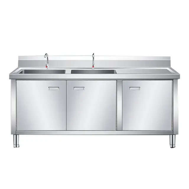 Double Bowl Sink Cabinet - 1700mm x 700mm x 900mmH -  RHS WORK AREA