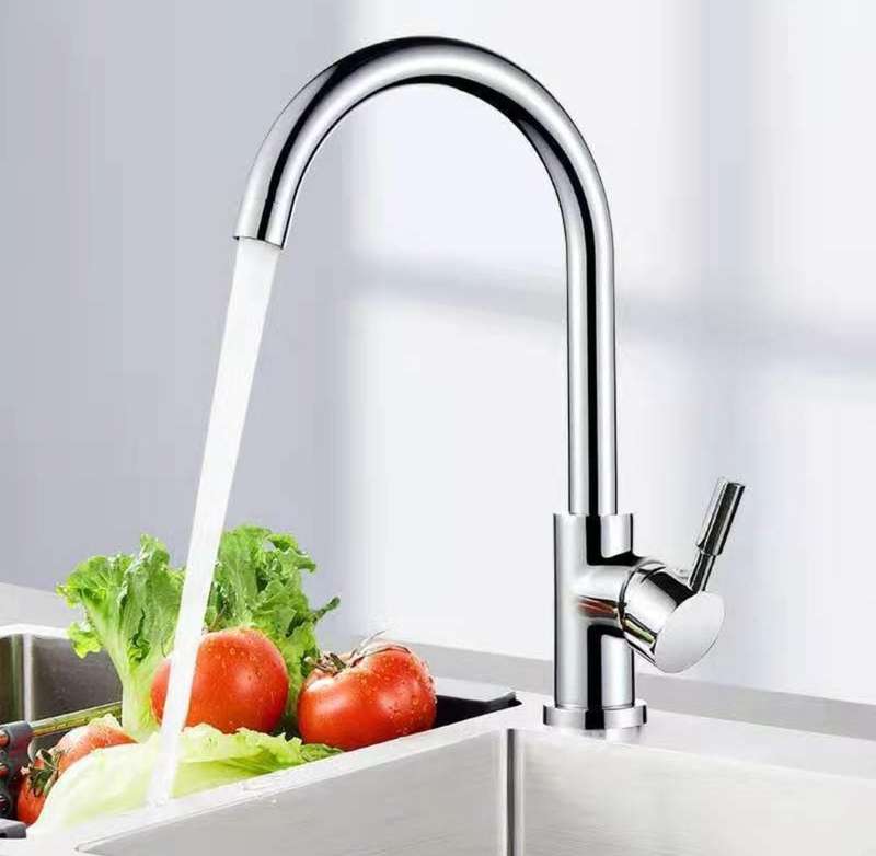 Single Handle Deck Mounted Brushed Mixer Stainless Steel  Faucet Tap