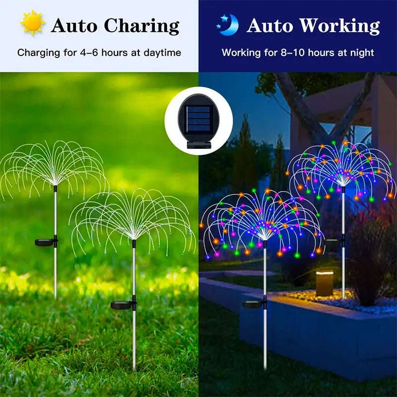 LED Fireworks Fairy Lights - Solar Powered - 200 LED