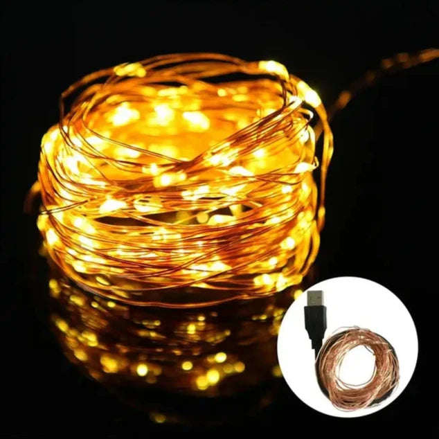 LED Fairy Lights - USB Powered - 10m, 100 LED
