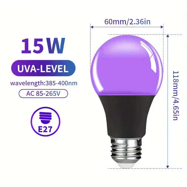 Purple UV LED Light Bulb - 15W