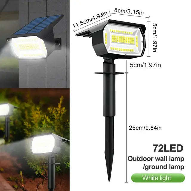 Outdoor Landscape Solar Powered Spotlight - 72 LED