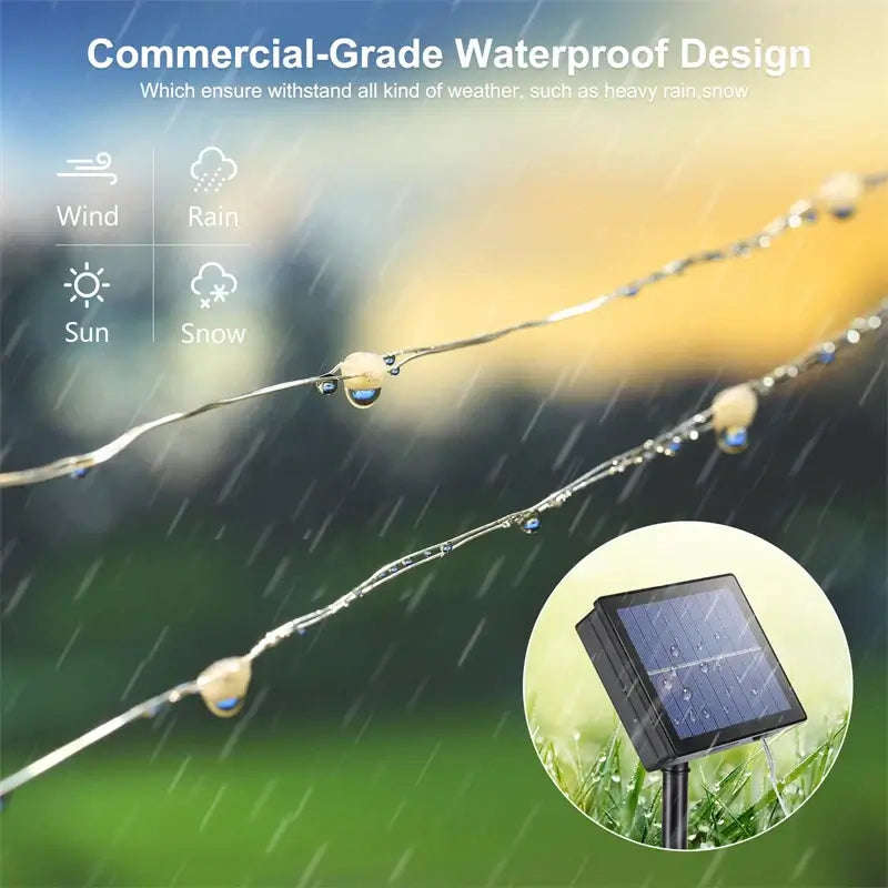 LED Outdoor Solar String Lights - 12m, 100 LED