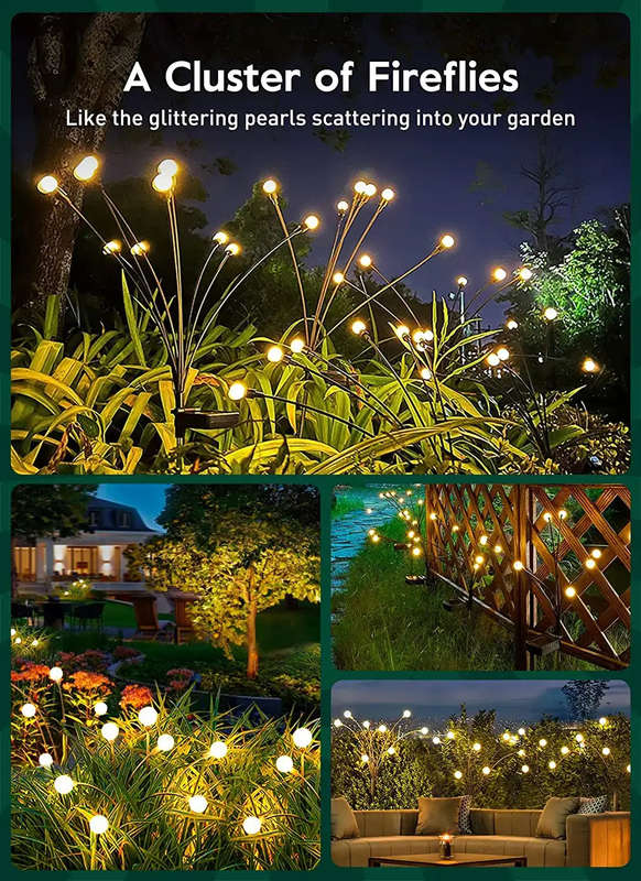 LED Firefly Lights - Solar Powered - 10 LEDs