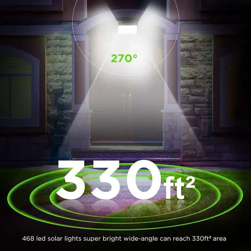 PIR Motion Sensor Solar Powered Security Light - 468 LED