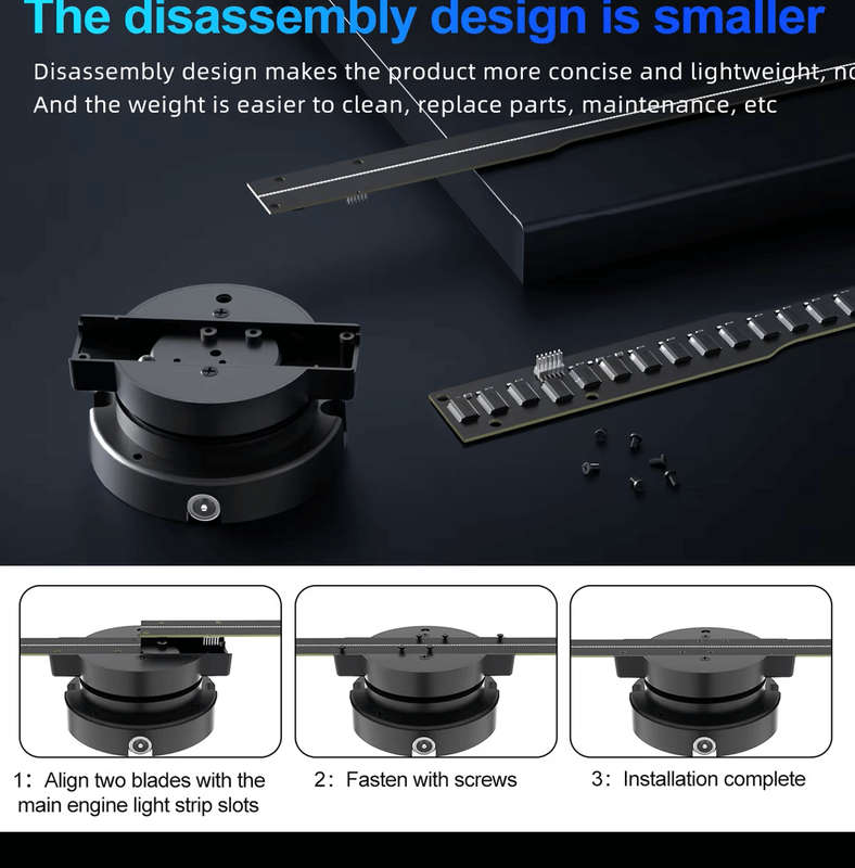 LED 3D HD Holographic Sign Spinning Projector - 42cm