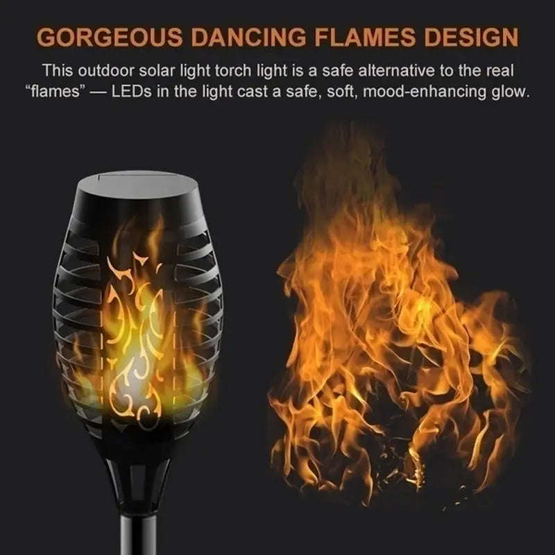 LED Solar Flame Flickering Torch
