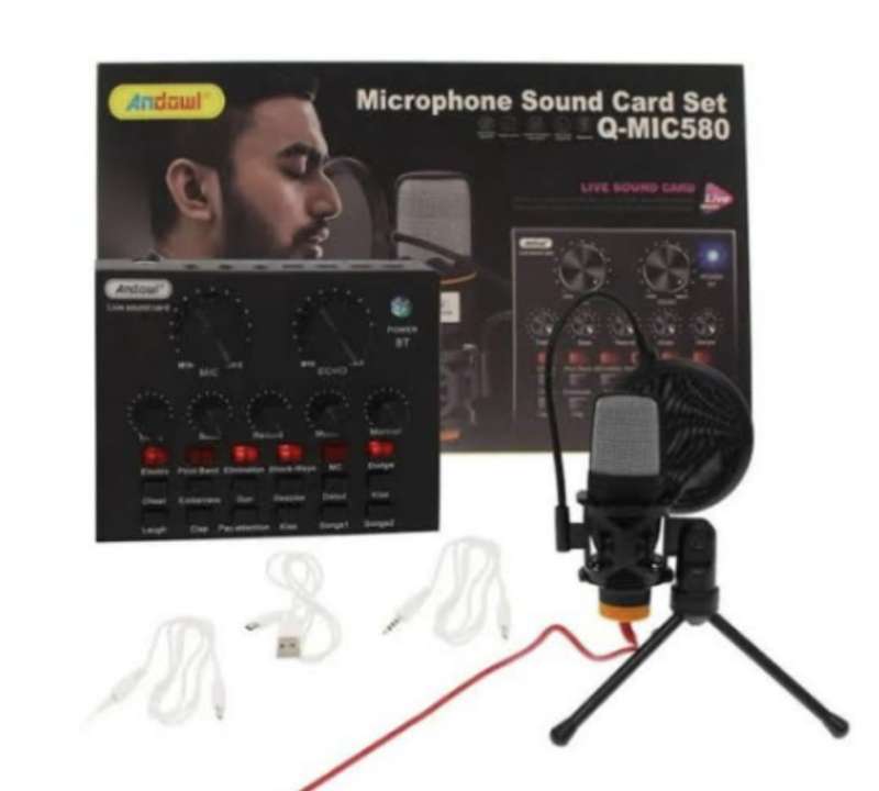 Andowl Q-MIC580 Microphone Sound Card Set
