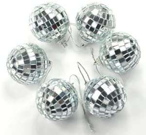 Disco mirror balls Christmas tree ornaments 12x2.5cm