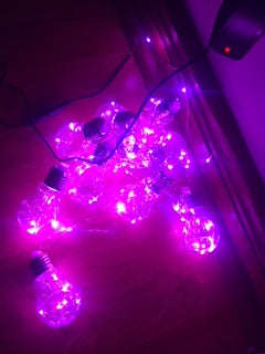 MicroLED 2.0m Silver Wire + Bulbs - Pink