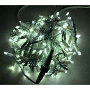 LED Outdoor Lights 10m - Warm White - Steady (White Cable)