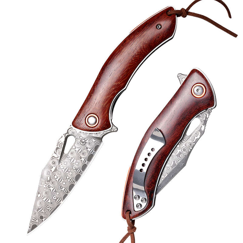 Koch - Handmade Stainless Damascus Folding Knife - KKDK001