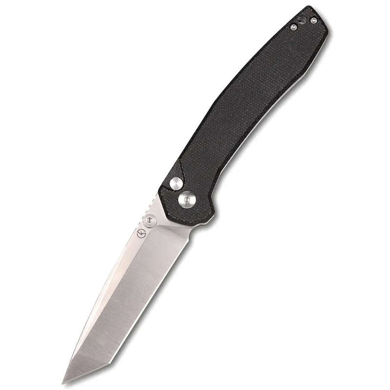 Koch - Liner Lock D2 Blade, Black Micarta Handle Folding Knife - QY4301