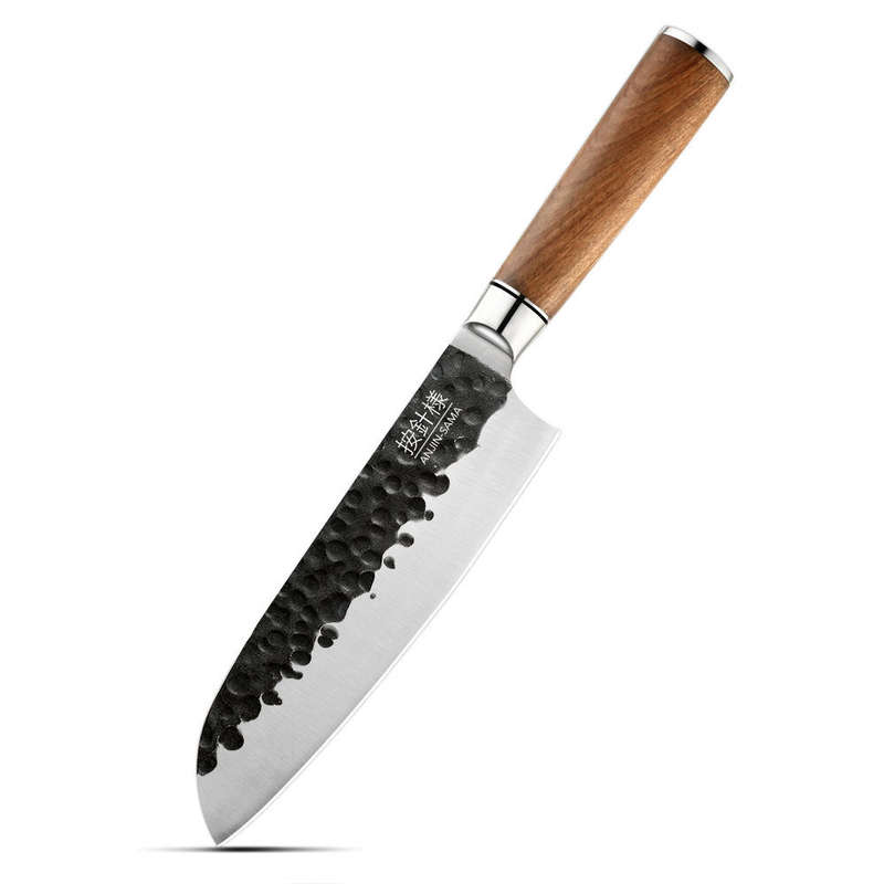 ANJIN SAMA Stainless Hammered Santuko knife - DK-071O