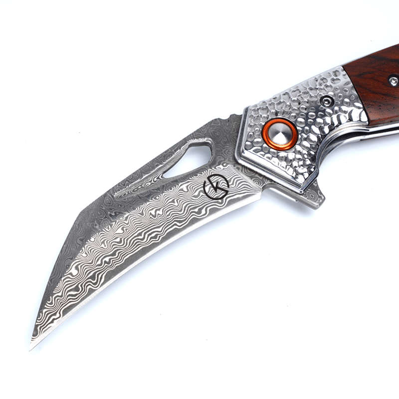 Koch - Handmade Stainless Damascus folding Knife Hawkbill - KKJ257BR