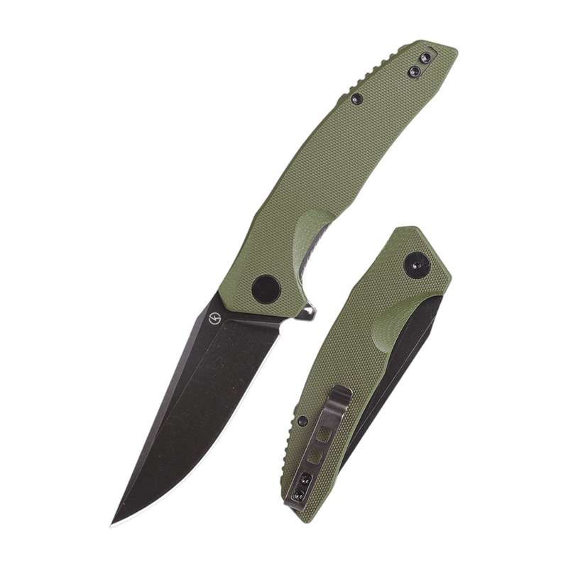 Koch - Liner Lock D2 Blade, G10 Handle Folding Knife Green - QY15025G