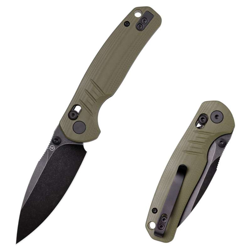 Koch - Liner Lock D2 Blade, G10 Handle Folding Knife Green - QY25001G