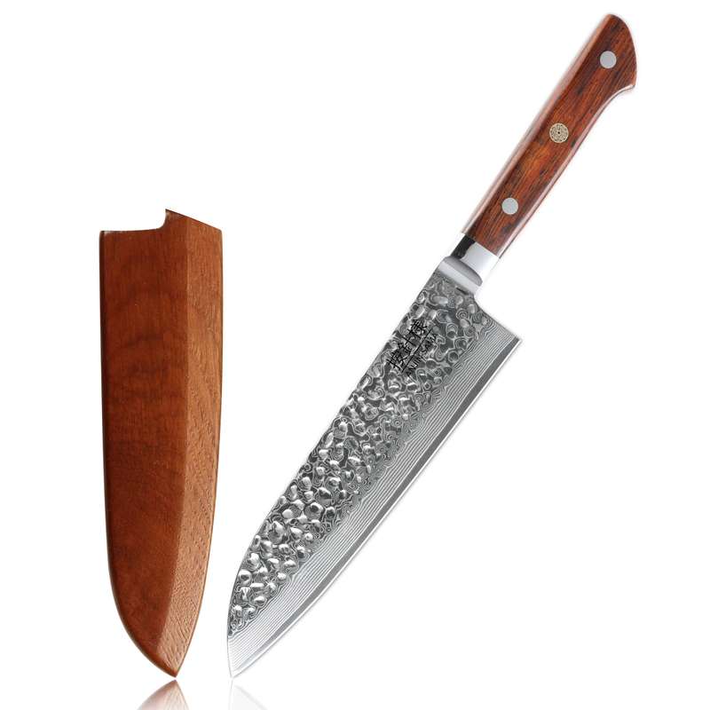 ANJIN SAMA Premium Stainless Damascus Santuko knife - DMS-250C