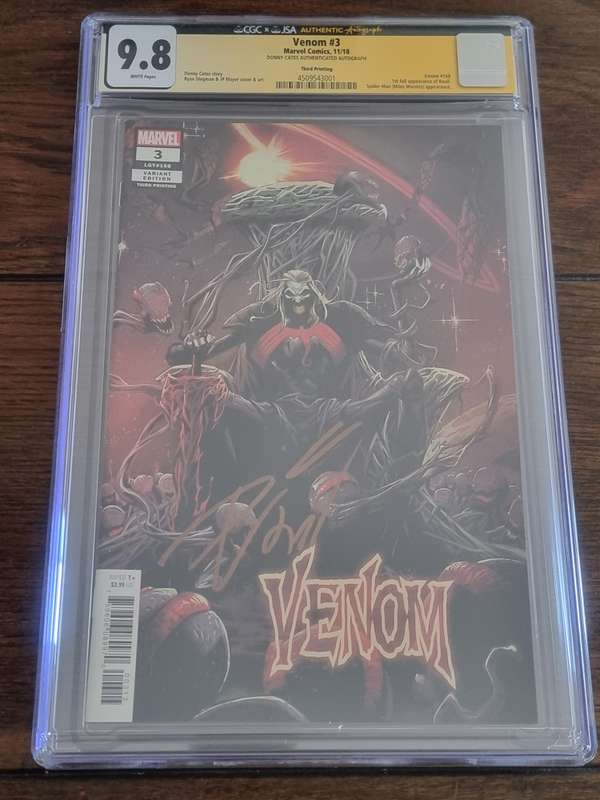 Venom 3, 3rd Print, First Knull and Knull on Cover, Signed by Cates (JSA) CGC 9.8