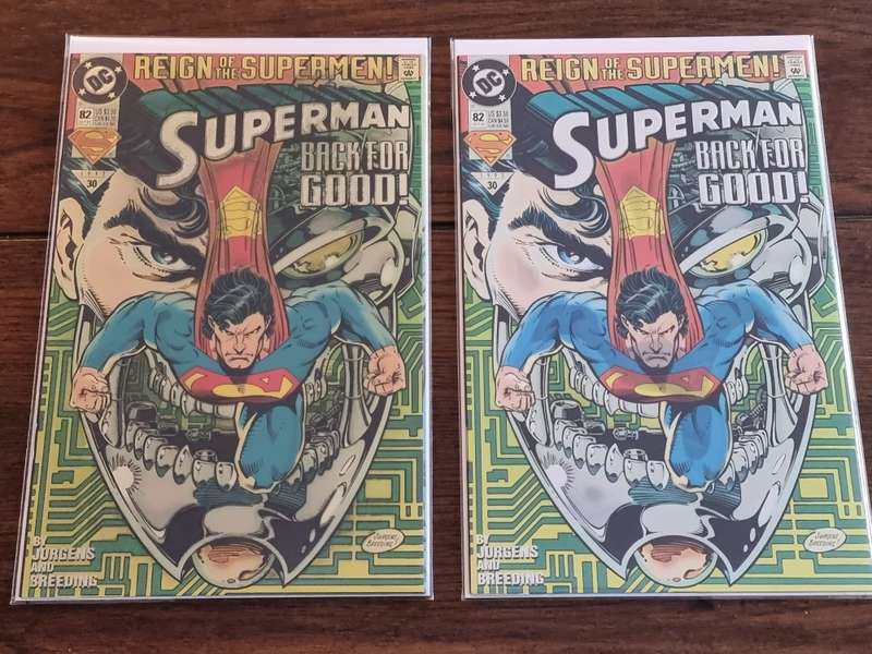 Superman 82, Normal and Gold Error Set, NM