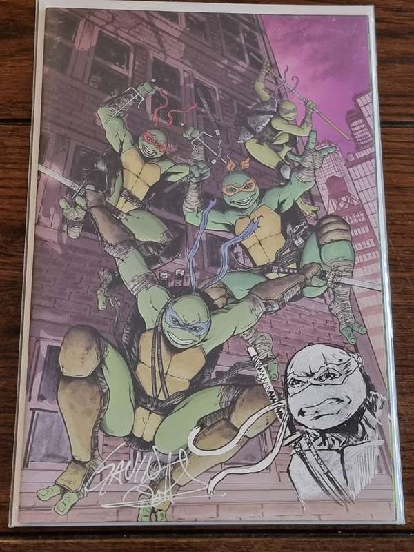 TMNT 1, Foil Signed and Remarked by Gavin Smith with COA, NM