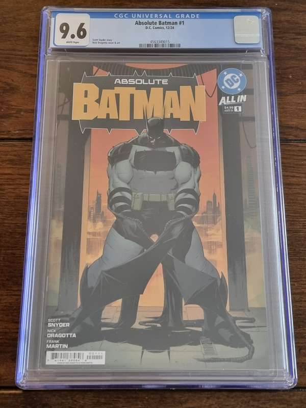  Absolute Batman 1, Cover A 1st Print Nick Dragotta Cover , CGC 9.6