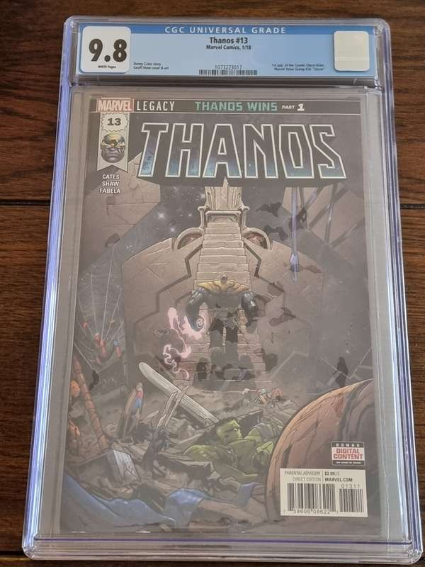 Thanos 13,  1st App Cosmic Ghost Rider , CGC 9.8