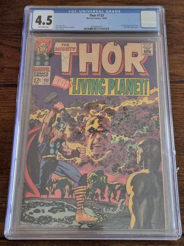 Thor 133, 1st full Ego, Living Planet ~ Stan Lee story ~ Marvel (1966), CGC 4.5