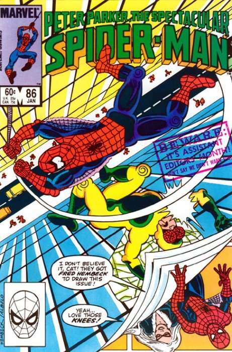 Spectacular Spider-Man 86, FN, Shop Stamp on cover