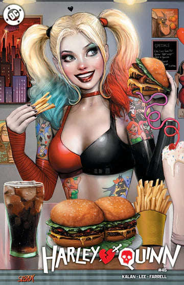 Harely Quinn 19,  Nathan Szerdy, 616 DINER TATTOO Trade Dress Variant LTD 3000, NM