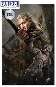 Orbit Tolkien Rudy AO Legolas BLOODY FOIL LTD 75 Dallas Fan Expo W/ COA, NM