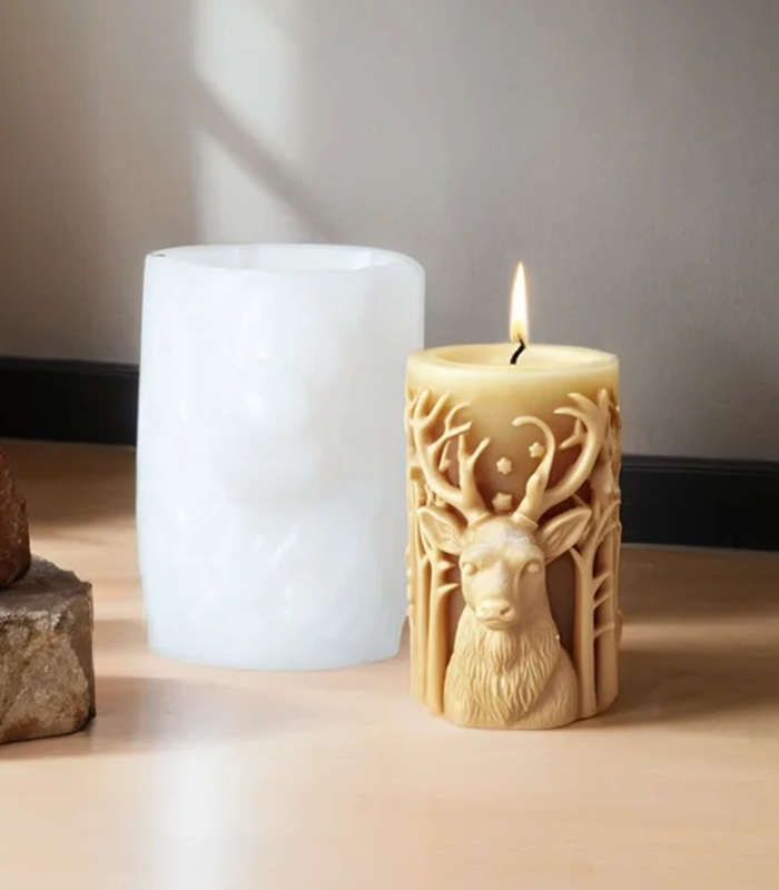Silicone Candle Mould - Christmas Reindeer Tree