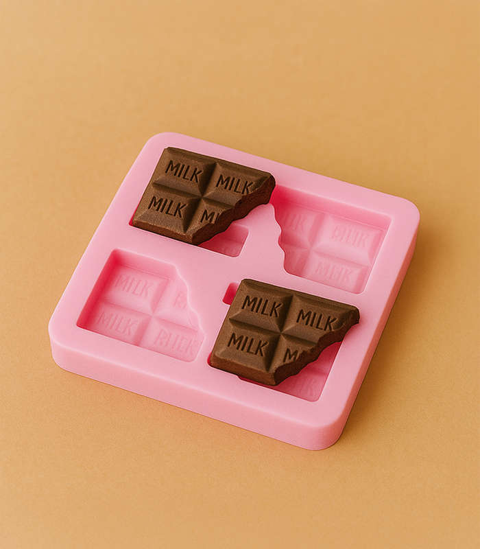 Silicone Mould - Bitten Chocolate Bar (4 Cavity)